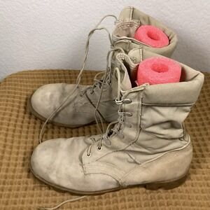 R O Search US Military PH Mens Size 10 XW Tan Suede Combat Field Boots WIDE